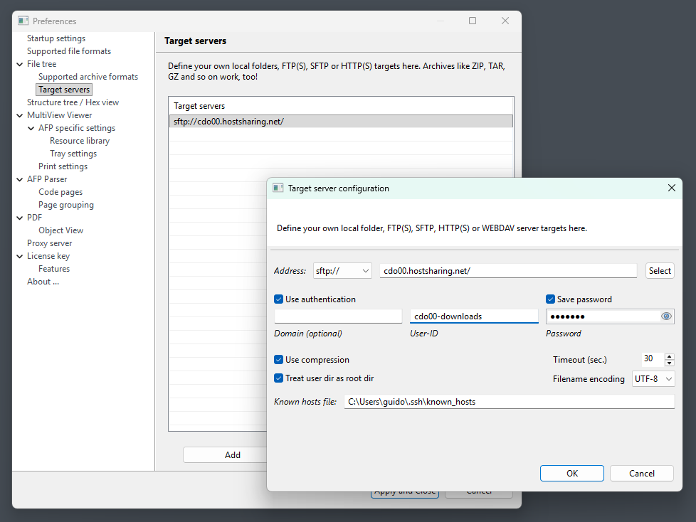 Desktop-Modul mit transparenter Verbindung zu Servern und gepackten Dateien